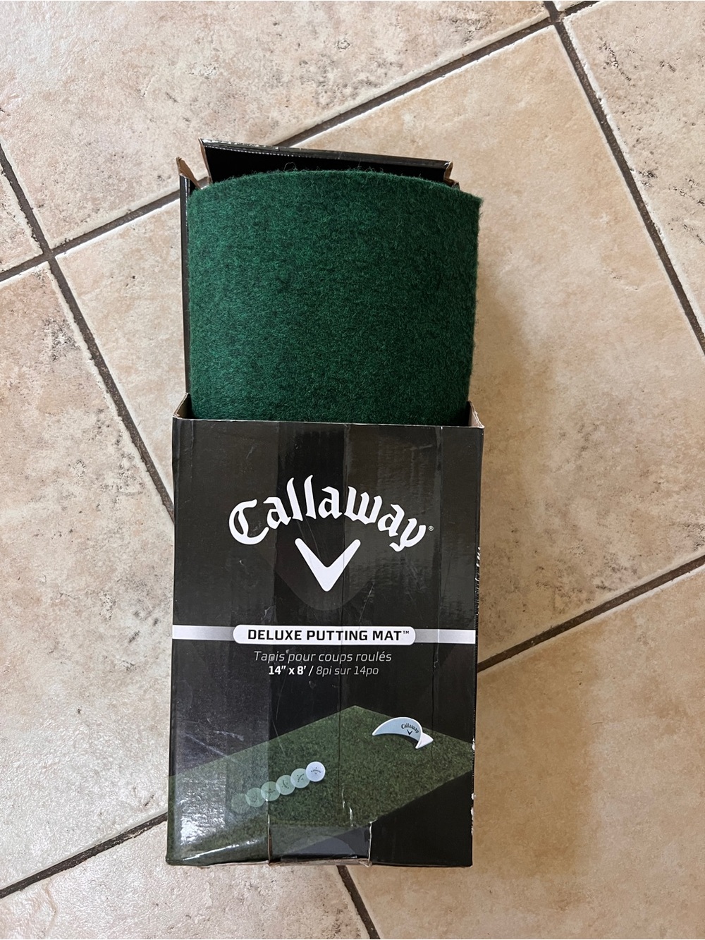 Callaway Black and Green Deluxe Putting Mat - Practice Roll NEW In Box Golf